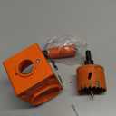 Door Lock Installation Kit, with 1 inch Hole Saw (2 inch Depth) & 2-1/8 inch Hole Saw (1.5 inch Depth) and Jig, for Drilling Wood and Metal Door, Installing Deadbolt and Knob, Orange