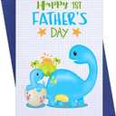 WhatSign Happy 1st Fathers Day Card First Fathers Day Greeting Cards for Father To Be New Dad First Time Fathers Soon To Be Dad To Be Father's Day Gift Cards from Wife Baby Son Girl Daughter