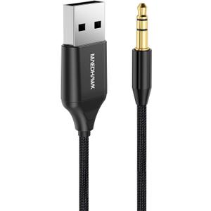 MaedHawk Aux to Bluetooth Receiver for Car, Bluetooth Aux Adapter with USB to 3.5mm Audio Jack kit BT5.3 for Car Stereo Home Speakers Music Streaming Hands-Free Calling, A2DP