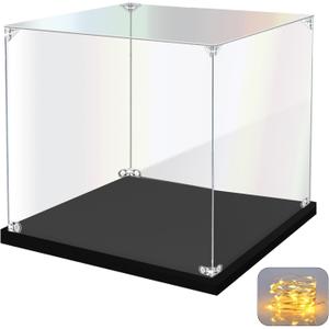 Acrylic Display Case for Collectibles Assemble Clear Acrylic Display Box for Lego Alternative Glass Case for Showcasing Figures Doll Toys Home Storage(14.2x11x12 inch, 36x27x30 cm)