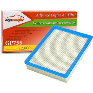 EPAuto GP755 (CA8755A) Engine Air Filter, Replacement for Chevy Silverado, Suburban, Tahoe, Avalanche, GMC Sierra, Yukon, Cadillac Escalade Fits V8 5.3L/6.0L/6.2L Engines (19992020)