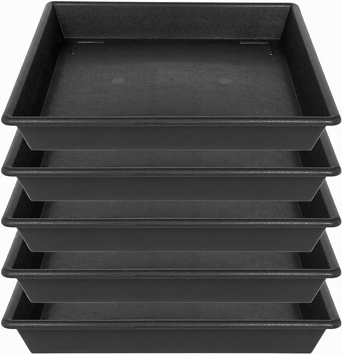 Square Plant Saucer 6 Inch 5 Pack of 6 Heavy Duty Plastic Plant Saucers for Indoors Outdoors, Plant Trays for Pots, Flower Pot No Holes Plant Drip Trays 21" x 21"