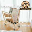GENMOUS Wood Large Print Rack with Castors - Artist Display and Storage Rack,Natural Wooden Storage & Crafts Drying Racks for Canvas,Artwork,Prints,Panels,Posters,Art Shows & Galleries Display Stands, Wood-1Layer