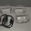 Rubbermaid Brilliance Glass Storage 4.7-Cup Food Containers with Lids Set of 3 Clear
