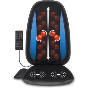 COMFIER Shiatsu Back Massager with Heat,Deep Tissue Kneading Massage Seat Cushion,Massage Chair Pad for Full Back,Body Massager for Home or Office Chair use, Gift
