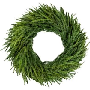 26" Christmas Norfolk Pine Wreath for Front Door, Thanksgiving Door Wreaths, Real Touch Advent Wreath,Large Artificial Green Outdoor Winter Christmas Wreaths Decor for Outdoor Wall Home Holiday
