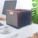 2 Pack Metal File Baskets,Hanging File Folder Organizer,Office File Box,Letter Size,Black (2)