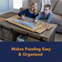 Bits and Pieces Puzzle Board with Drawers 1500 Piece Jigsaw Puzzle Table Organizer Premium Wooden Puzzle Board for Adults, 26"x35" Smooth Non-Slip Surface, Portable Puzzle Table with Sorting Trays