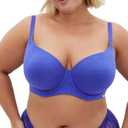 City Chic Women's Plus Size Bra - Smooth & Chic Cotton T-Shirt, 44DD Dazzling Blue