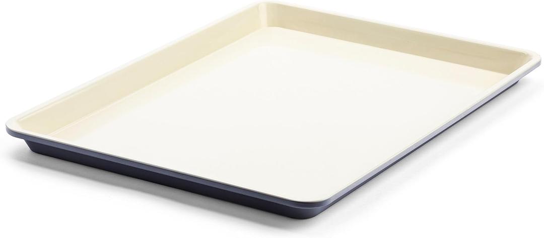 GreenLife Bakeware 18 x 13 Half Cookie Sheet Baking Pan, Non-Toxic PFAS-Free Healthy Ceramic Nonstick, Oven Safe to 450F, Easy Release, Even Heating, Easy Clean, Black