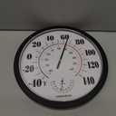 Indoor Outdoor Thermometer Wall Large Numbers Thermometer No Battery 10" Hanging Digital Weather Hygrometers for Home Garden Outside Patio Decor (Black)