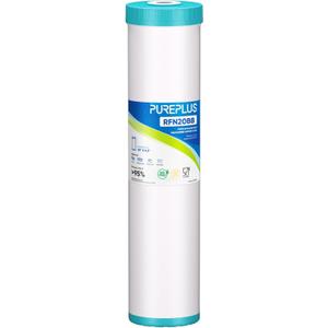PUREPLUS 5 Micron 20" x 4.5" RFN20BB Whole House Iron & Manganese Reduce Water Filter Replacement Cartridge, Replacement for FM25B, RFFE20-BB, CFRFFE-20BB, 1 Pack