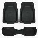 ALP Universal Car Floor Mats, Set of 3 – Front & Rear | Waterproof & All-Weather Resistant | Heavy-Duty, Anti-Slip, Trim to Fit (Export Quality Black Domestic PVC Car Mat Set)