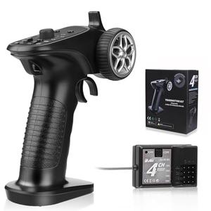 GoolRC GA-4H-TX RC Transmitter and Receiver, 2.4GHz Remote Controlle Transmitter with 4CH Receiver Combo for 1/8 1/10 1/16 1/32 RC Car Boat Plane Crawler Toys Gifts for Mod Enthusiasts There Are No Details