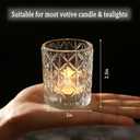 72pcs Clear Votive Candle Holders, Vintage Glass Candle Holder for Tealight/Votive Candle, Tealight Candle Holder for Table Centerpieces Home Bridal Birthday Christmas Wedding