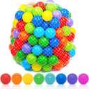 Playz Soft Plastic Mini Ball Pit Balls 500 Count - w/ 8 Vibrant Colors - Crush Proof, No Sharp Edges, Non Toxic, Phthalate & BPA Free for Baby Toddler Ball Pit, Play Tents & Tunnels Indoor & Outdoor, 500 Balls with 8 Colors