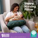 Boppy Nursing Pillow - Firm, Ergonomic U-Shaped Bottle and Breastfeeding Pillow with High Lift for Comfort and Support, Spacious Surface - Forest Green Dinos