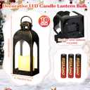 Tujoe 10 Pcs 10 Inch LED Candle Lantern Indoor Outdoor, Dark Bronze