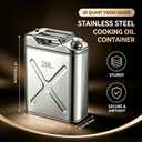 5.3 Gallon Large Capacity Oil Storage Container, 304 Stainless Steel Hot Oil Storage Can with Filter Strainer & Drain Hose, Reusable for Kitchen, Restaurant, Dining Car, Outdoor Camping Picnic