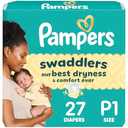 Pampers Baby Diapers - Swaddlers - Size P1, 27 Count, Ultra Absorbent Disposable Preemie Diaper
