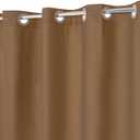 No Hook PEVA Shower Curtain or Liner - 8G Heavy Duty Brown Bathroom Shower Curtain No Hooks Required, Waterproof Plastic & PVC Free, Standard Size 71 x 74, Brown