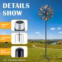 LEIFIDE Black 72" h Replacement Pole for Large Wind Spinner, Windmill Replacement Parts, Three-Part Composition, 22mm Thicker Tube, Easy Assembly for Large Metal Wind Spinner (5 Prongs Base)