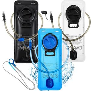 Realspring 3 Pcs Hydration Bladder 2 Liter with Clean Flexible Brush Leak Proof Water Reservoir Military Water Bladder Water Pouch Hydration Pack for Biking Hiking Running Camping