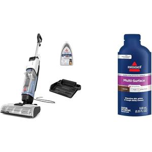 BISSELL CrossWave Edge, Multi-Surface Hard Floor Cleaner Wet Dry Vacuum with Zero-Gap Edge Technology, 4111A + Bissell Multi Surface Super Concentrate, 14 0.33 Oz packets included, 4144