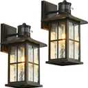 2 Pack Motion Sensor Outdoor Porch Lights Dusk to Dawn Exterior Wall Lantern Black Outside Sconce Lighting Fixtures Waterproof Wall Mount Coach Lamp for House Garage Patio Entryway