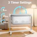 Electric Baby Bassinet, 7 Height Adjustable Rocking Bassinet for Baby, Auto Infant Crib with Timer, 12 Preset Melodies, Wheels, Smart Rocking Crib for Newborns, Gray