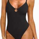 REORIA Women Sexy Cami Bodysuit with Built in Bra Sleeveless Spaghetti Strap Tank Top Body Suit 2026 Summer Going Out Outfits (Large, Black)