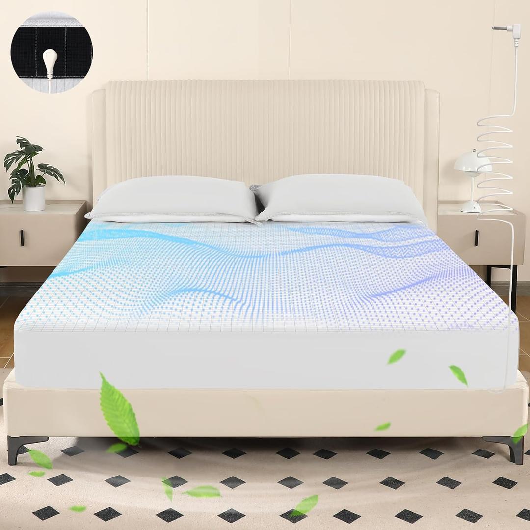 Grounding Sheets Queen Size, Grounded Fitted Bed Sheet 10% Pure Silver Fiber + 90% Organic Cotton Bed Grounding Kit with grounding Cord for Improved Sleep & Wellness (White,80"x60"x15")