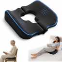 AOCPO Bedsore Cushion, Memory Foam Pressure Relief Pillow for Bedridden Patients, Wheelchair Cushion for Pressure Ulcer Prevention, Tailbone Pain Relief, Post Surgery Recovery (Black)