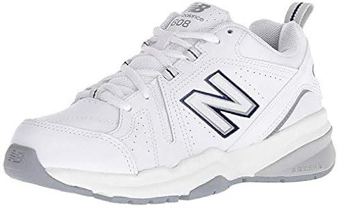 New Balance Women's 608 V5 Casual Comfort Cross Trainer, White/ Silver Mink/ Pigment, 11 Narrow