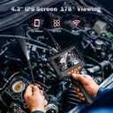 50FT Borescope Camera with Light, 4.3 Endoscope with 8 Adjust Lights, 1080P Inspection Camera with Semi-Rigid Cable, IP67 Waterproof Bore Scope for HVAC Inspection, Cool Gadgets for Men