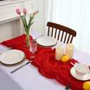 8 Pack Red Cheesecloth Table Runner 10ft Boho Gauze Fabric 120 Inch Cheese Cloth Table Runner Rustic Sheer for Holiday Baby Shower Party Dcor Home Wedding Decoration