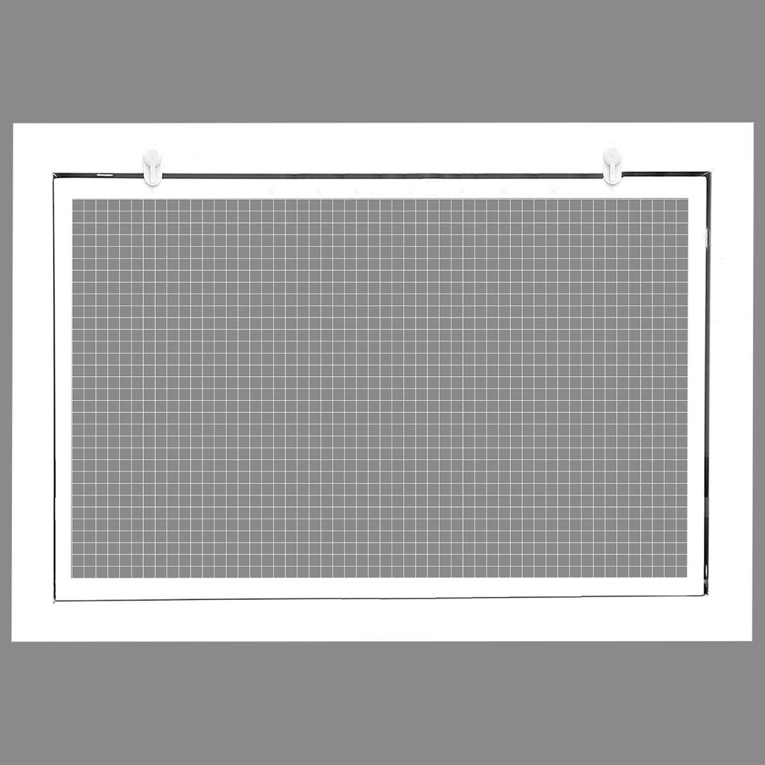HVAC Premium 26" x 16" Cube Core Eggcrate Return Air Filter Grille for 1" Filter - Aluminum - White [Outer Dimensions: 28.5" x 18.5]