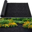Nuanchu 2 x 10 ft Recycled Rubber Walkway, Black Rubber Mulch Mat Roll for Landscaping Outdoor, Imitation Grass Design Natural Looking Mulch Solution for Garden Pathway, Barrier & Edging Border