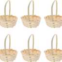 Vaguelly 20pcs Mini Woven Bamboo Decor Flower Basket, Light Yellow, 4.32X3.14X2.36in, Rectangular, Decoration, Party Favor