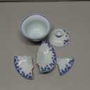 fanquare Gaiwan Chinese Tea Cup 6oz China Bamboo Style Porcelain Cover Bowl with Saucer Traditional Blue and White Tea Service for Dcor Home Tea Party