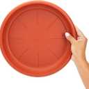 Juvale Saucers for Potted Plants - 12-Inch Round, Terra Cotta Plastic, 4 Pack - Plant Saucer & Pot Drip Tray for Indoor & Outdoor Planters
