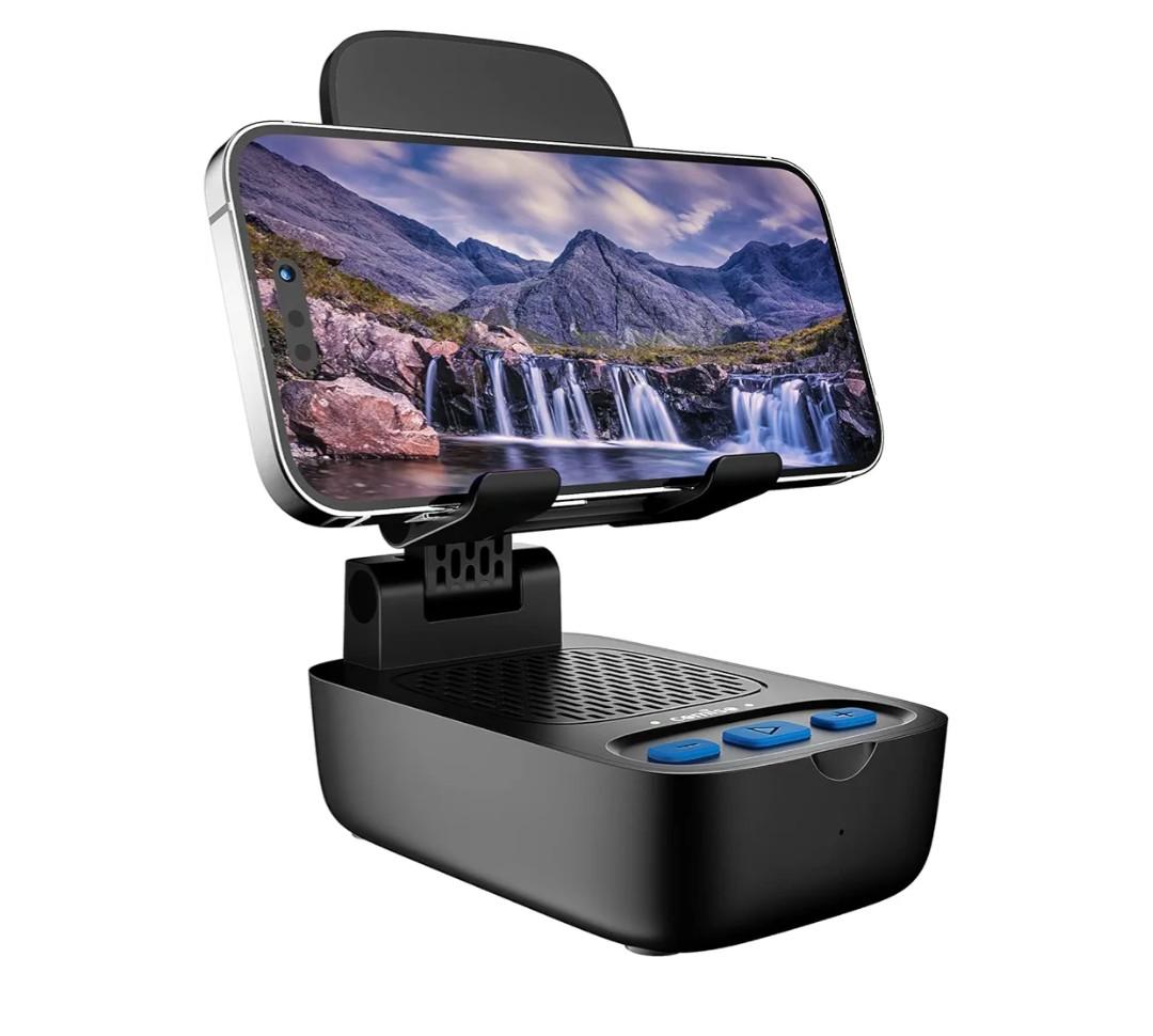 Gifts for Men Women,Birthday Gifts,Cell Phone Stand with Wireless Bluetooth Speaker, Punchy Bass & HD Stereo Sound Speaker for Home & Outdoors Compatible with iPhone/ipad/Samsung-Black