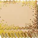 Blue Panda Rectangular Disposable Gold Paper Placemats - Scalloped Edge & Gold Foil Polka Dots - Bulk 50 Count for Parties & Disposable Place Mats - 10 x 14 in - 50 Count