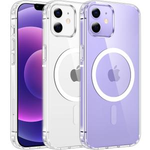 FNTCASE for iPhone 12 Case Clear: iPhone 12 Pro Case Magnetic Phone Cases Compatible with Magsafe Slim Anti Yellowing Military Grade Drop Protection Rugged Protective Transparent Cover (A-Clear)