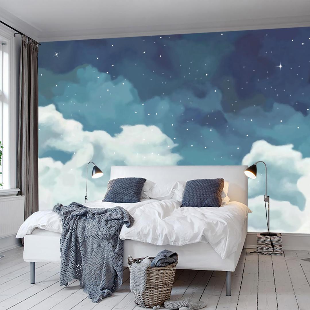 WFBHUA Foggy Black Forest Mountain Mural Wallpaper for Bedroom Living Room
