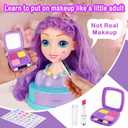 4-in-1 Doll Head for Hair Styling Kids-9Inch,Hair Salon Toys Makeup Kit Princess Accessories Pretend Play Toys Birthday Gifts for 3-8 Year Old Girls