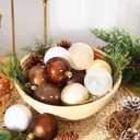 3 x 12 Pcs Brown Christmas Ball Ornaments 2.36 Matte Shiny Plastic Vintage Christmas Tree Ornaments Matte Decorative Shatterproof Ball Xmas Tree Decoration with Hanging Loop for Home Party