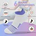 Womens Ankle Socks 4 Pairs Running Athletic Cushioned Sole Socks With Tab Anti-Blister (7-10)