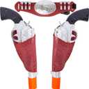 ArtCreativity Cowboy Gun Belt and Holster Set Includes 2 Toy Guns with Sound, Toy Gun Holster, Brown Western Belt, and 6 Fake Bullets - Cowboy Costume Accessories for Boys Halloween Costume