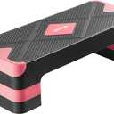 VEVOR Aerobic Exercise Step Platform, 28-Inch Workout Aerobic Stepper, Height Adjustable Fitness Training Step Deck Trainer with 4 Risers, Non-Slip Surface Bench for Home Gym Cardio Strength